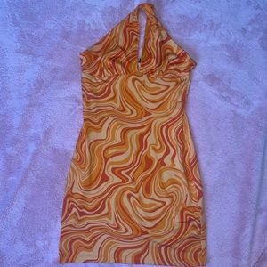 orange mini dress